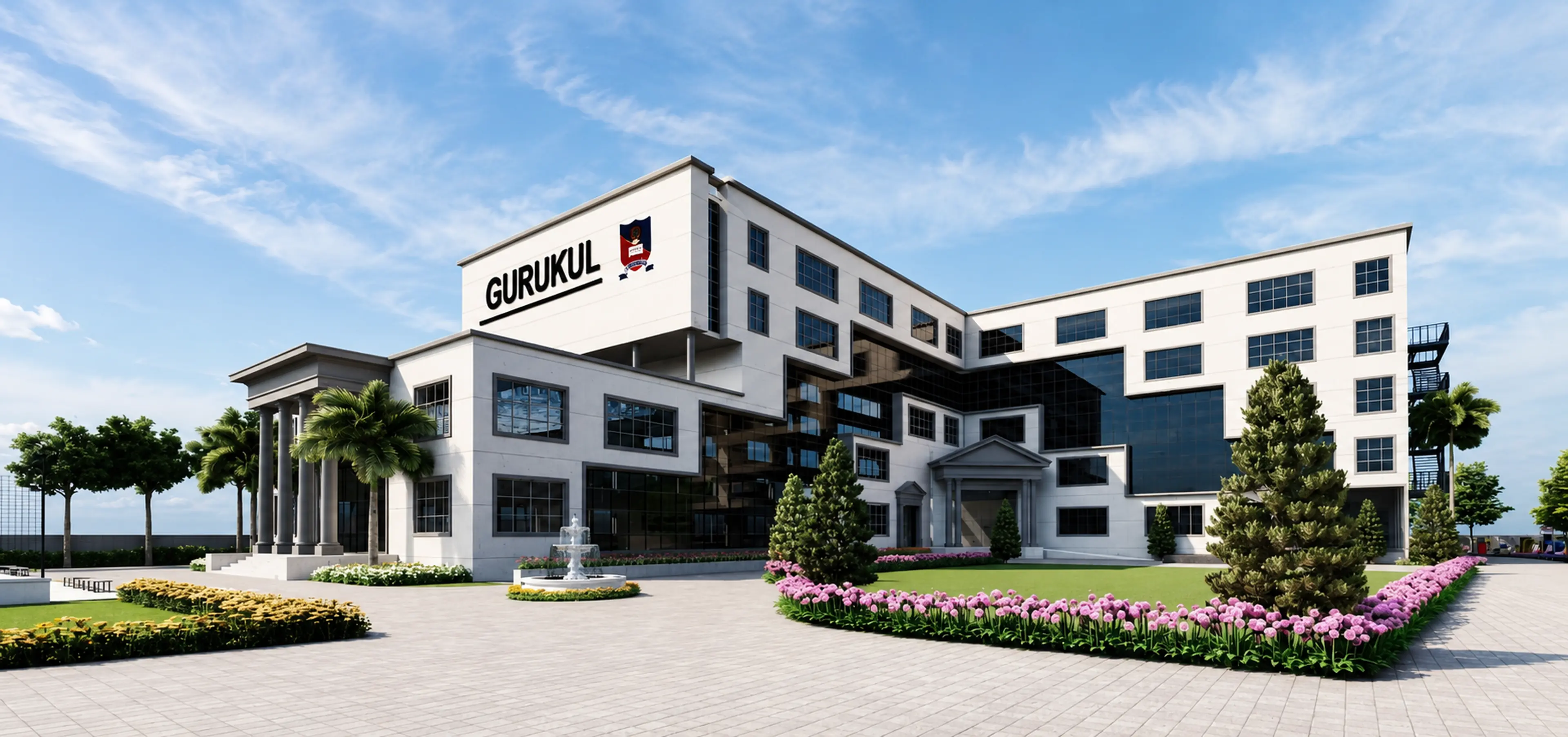 Architectural visualisation of the proposed Gurukul campus elevation